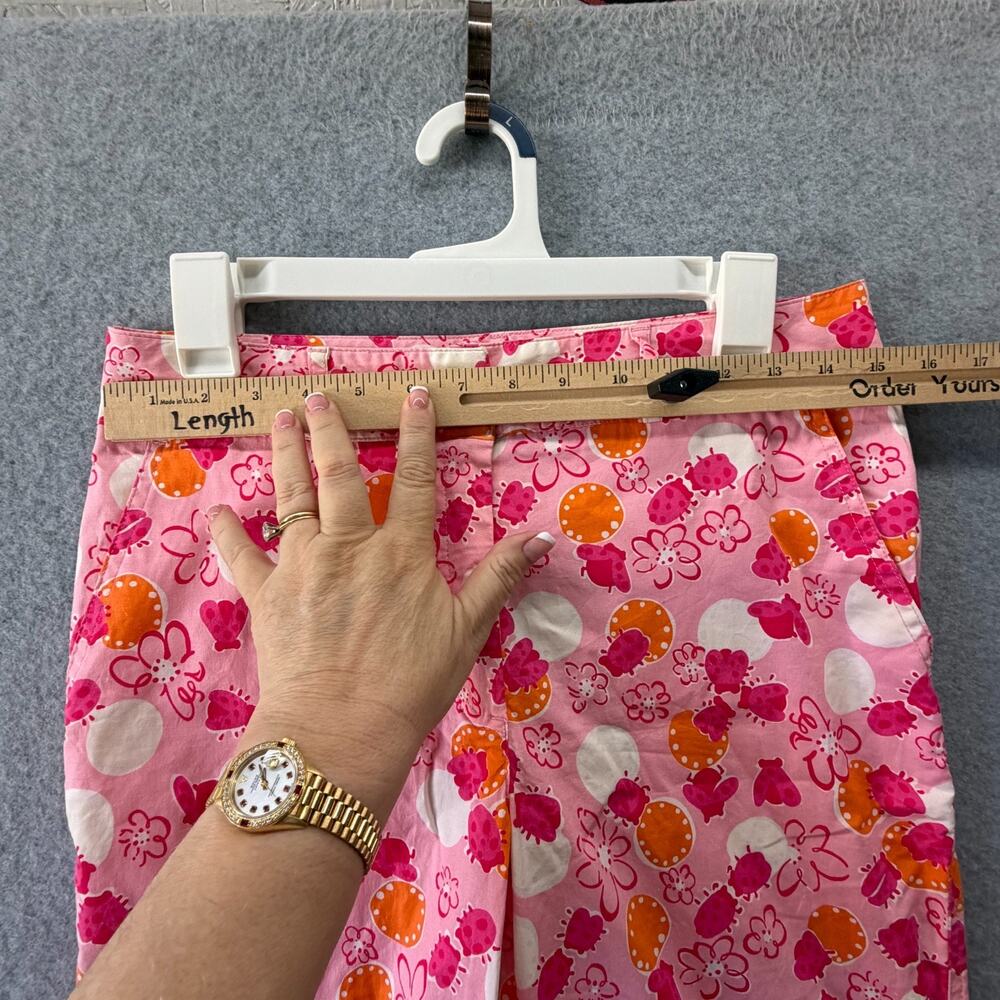 vtg Lilly Pulitzer Ladybug Citrus Print Pants Size 6 Preppy Resort Chic Pink - Picture 5 of 7